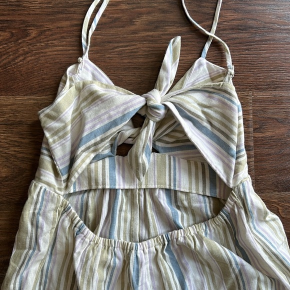 NWT Topshop Linen Pastel Stripe Romper | Linen Romper | Pastel | Topshop - Picture 6 of 9